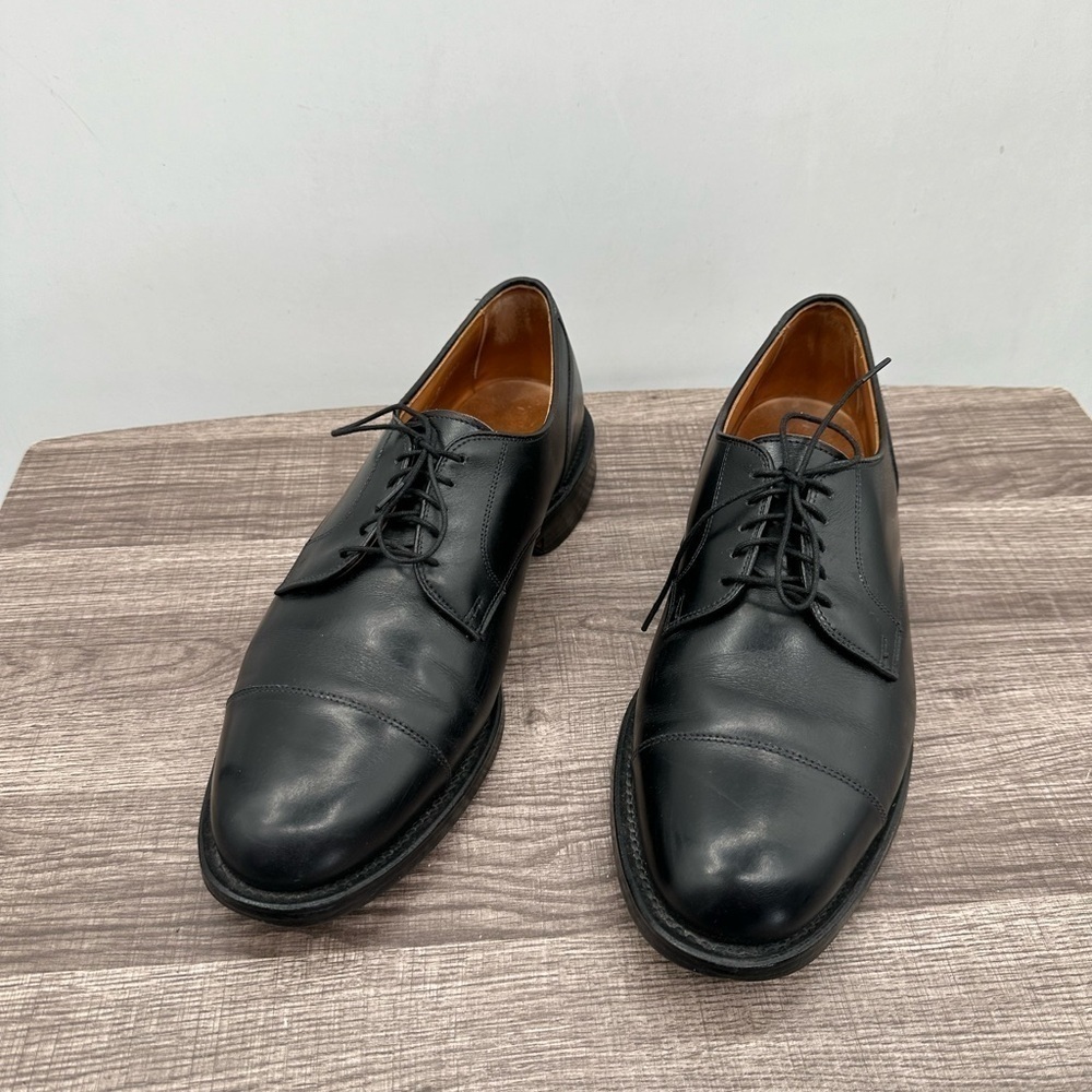 ALLEN EDMONDS Black leather men's oxford Lace up hand crafted dress shoe. 12D - Picture 2 of 11
